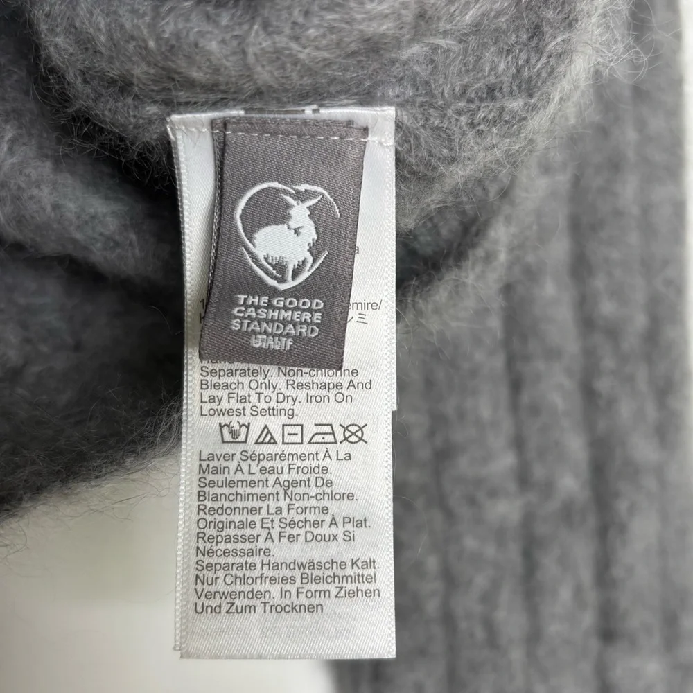 J.Crew Brushed Cashmere Sailor Collar Sweater Grey XS Luxe Fuzzy Knit CE683